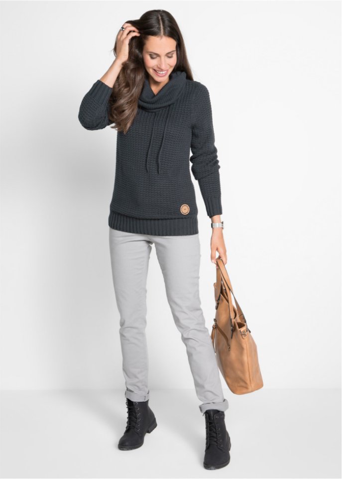 Rollkragenpullover mit Kordeln