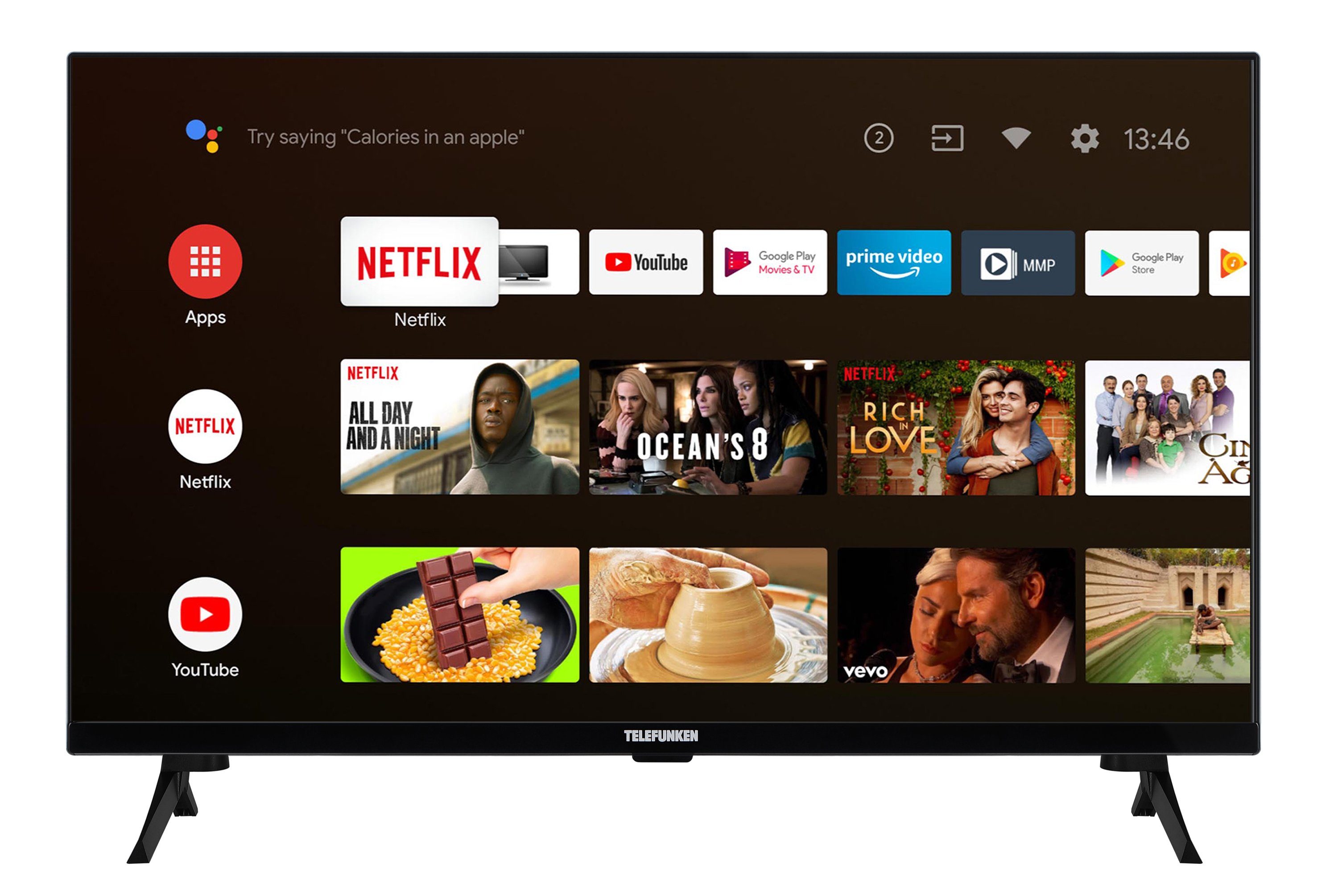 Telefunken XH32AN660S LCD-LED Fernseher (80 cm/32 Zoll, HD-ready, Android TV, HDR, Triple-Tuner, Google Play Store, Google Assistant, Bluetooth)