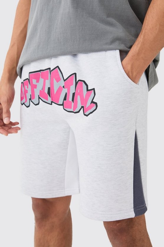 Oversize Official Shorts mit Grafitti-Print