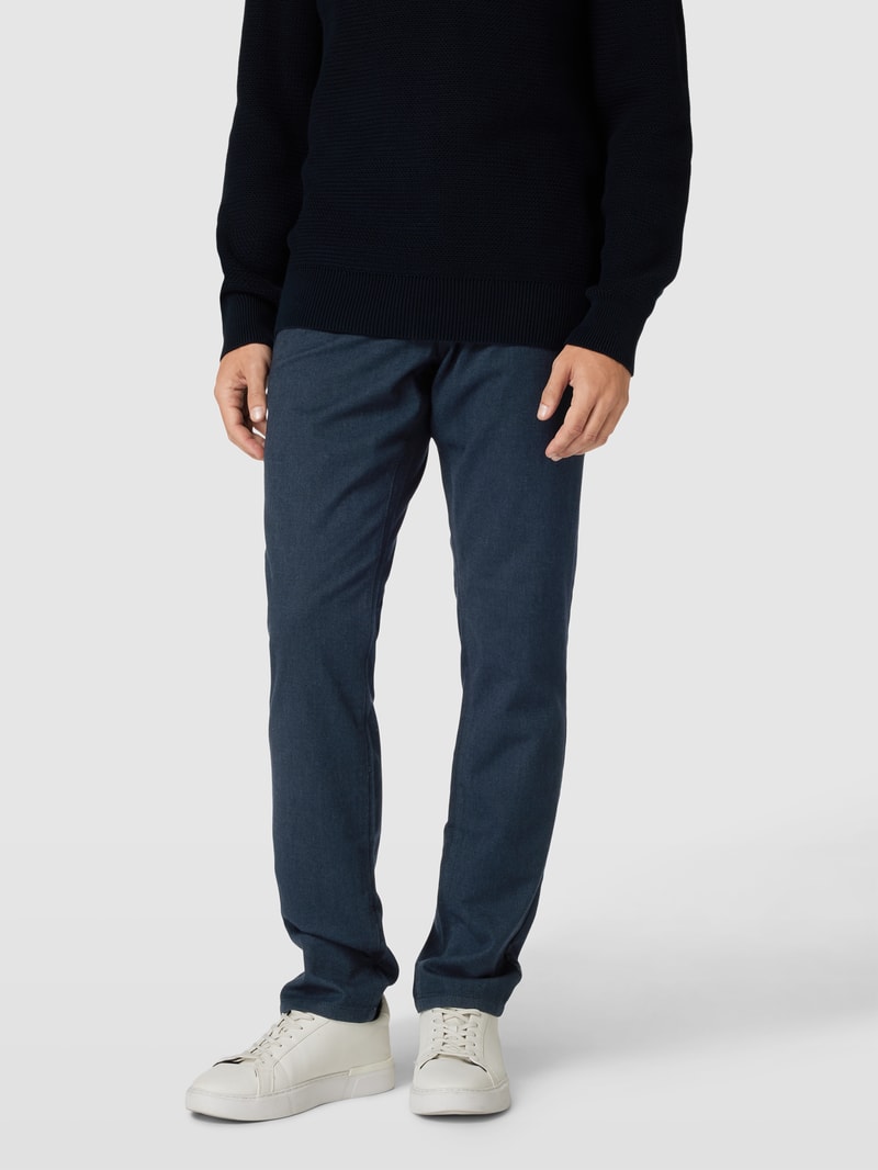 Stoffhose mit Strukturmuster in marineblau