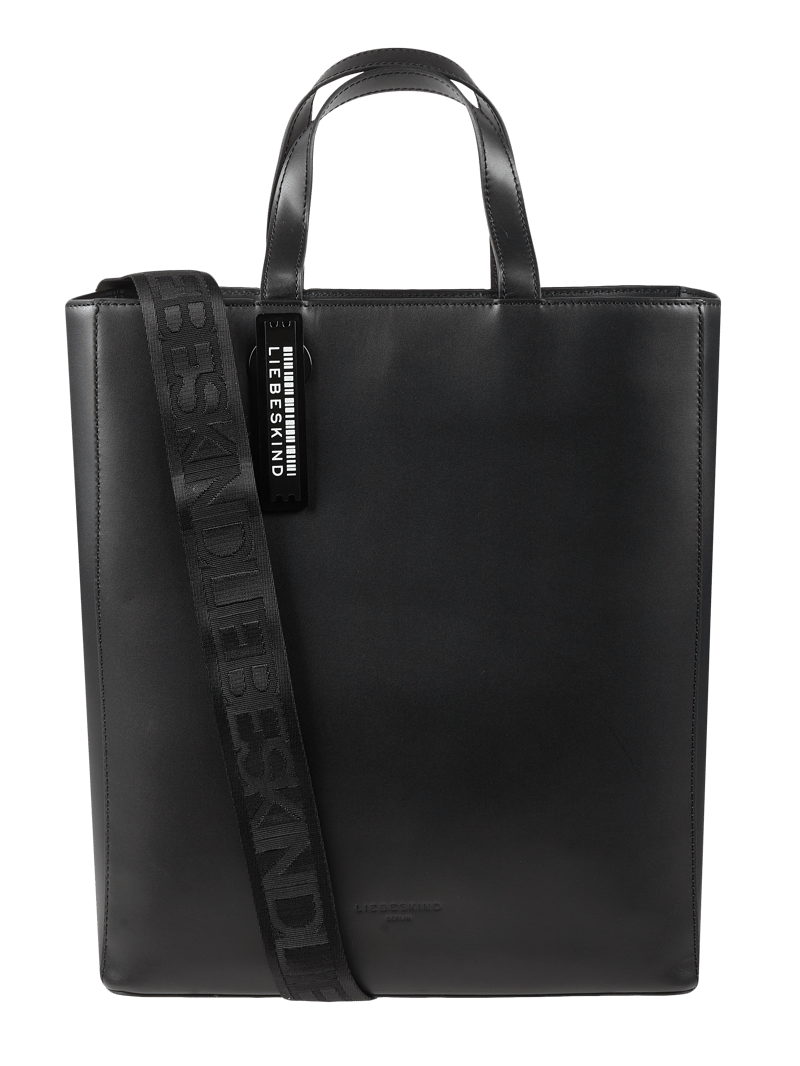 Tote Bag aus Leder in schwarz