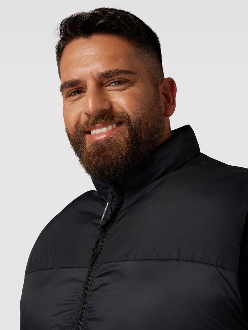 PLUS SIZE Steppweste mit Eingrifftaschen Modell 'TOBY' in schwarz