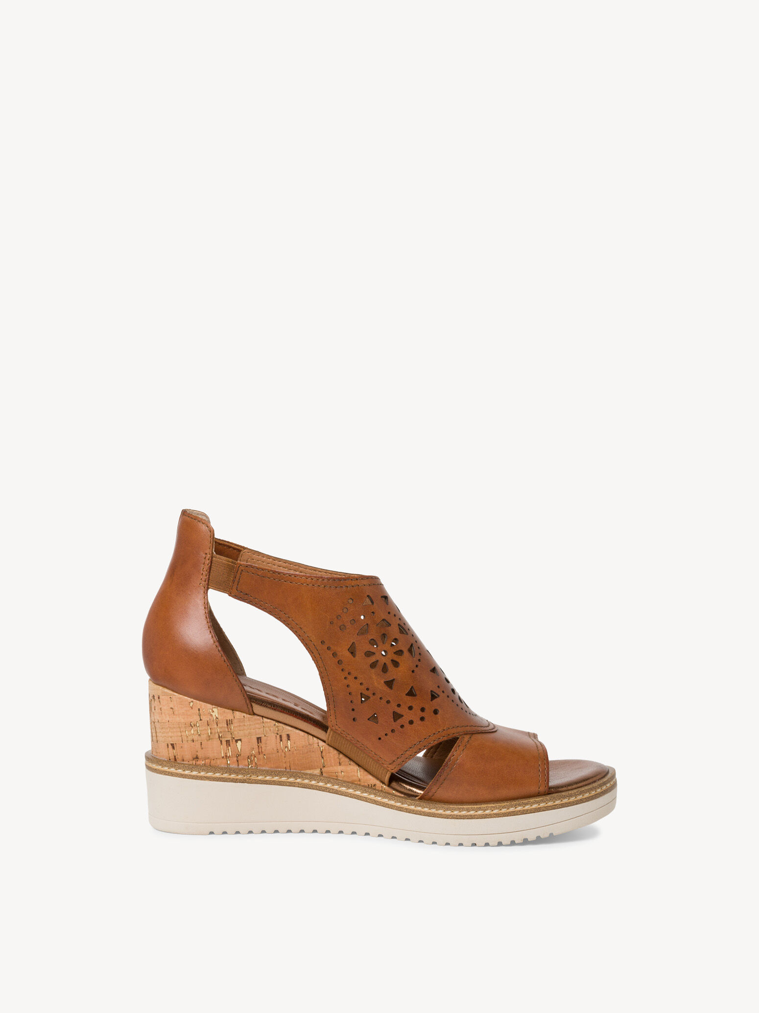 Sandale à talon en cuir - marron
