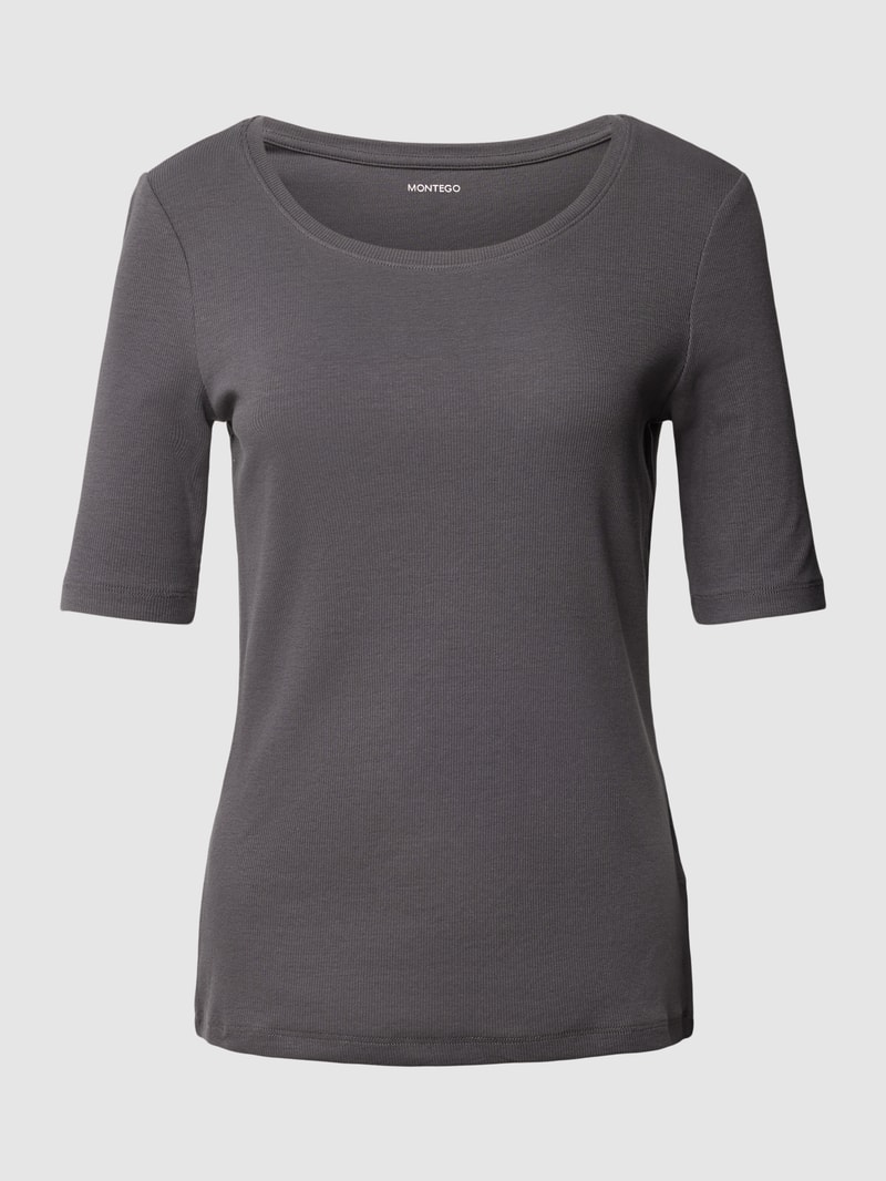 T-Shirt mit Rundhalsausschnitt Modell 'Mila' in anthrazit