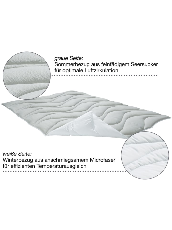 Erwin Müller Textilfaser Leichtsteppbett Amper in weiß/grau günstig kaufen