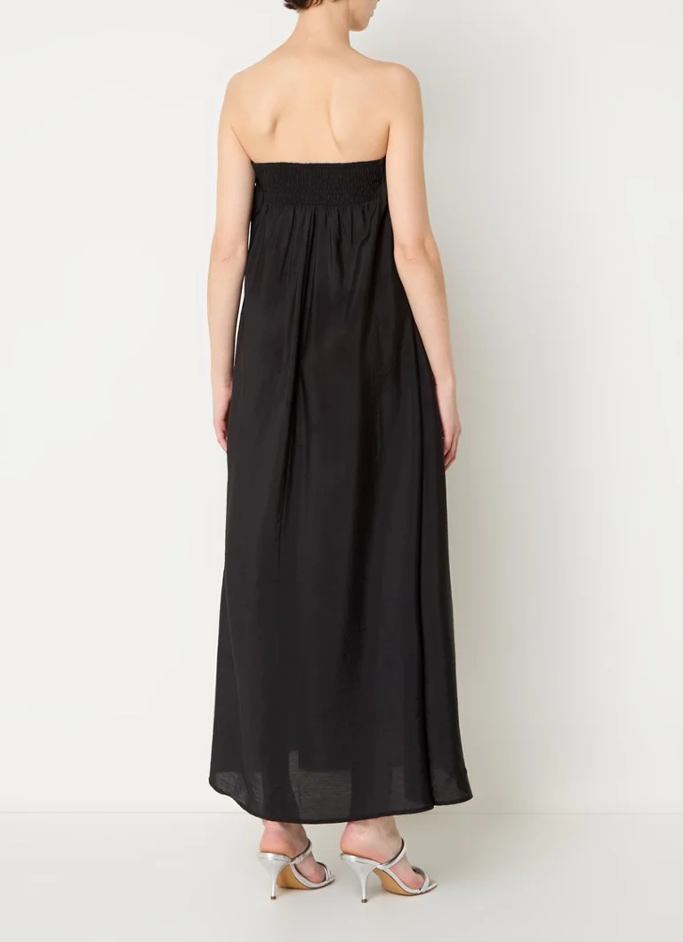 Abito midi senza spalline Callum di Co'Couture con arricciature