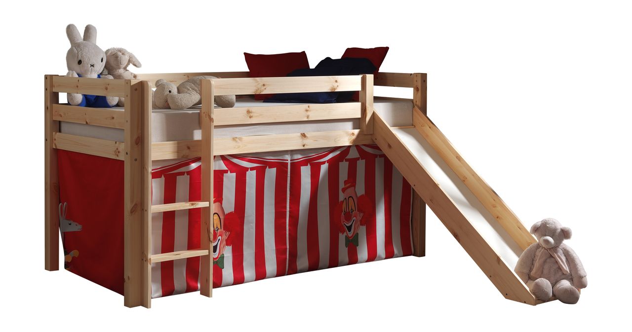 VIPACK Spielbett Pino mit Rutsche und Textilset 