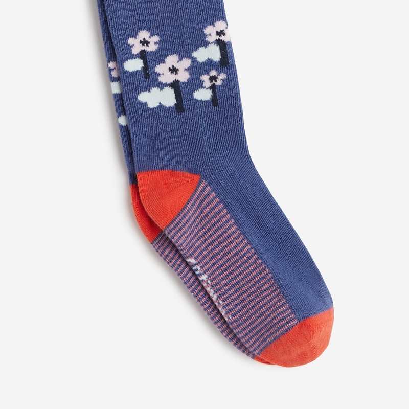 Collants à fleurs bébé fille bleus marine Catimini
