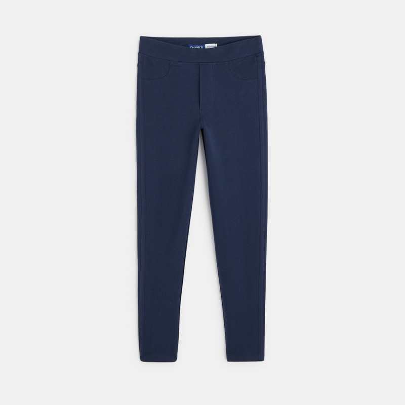 Jegging uni en jersey milano bleu fille