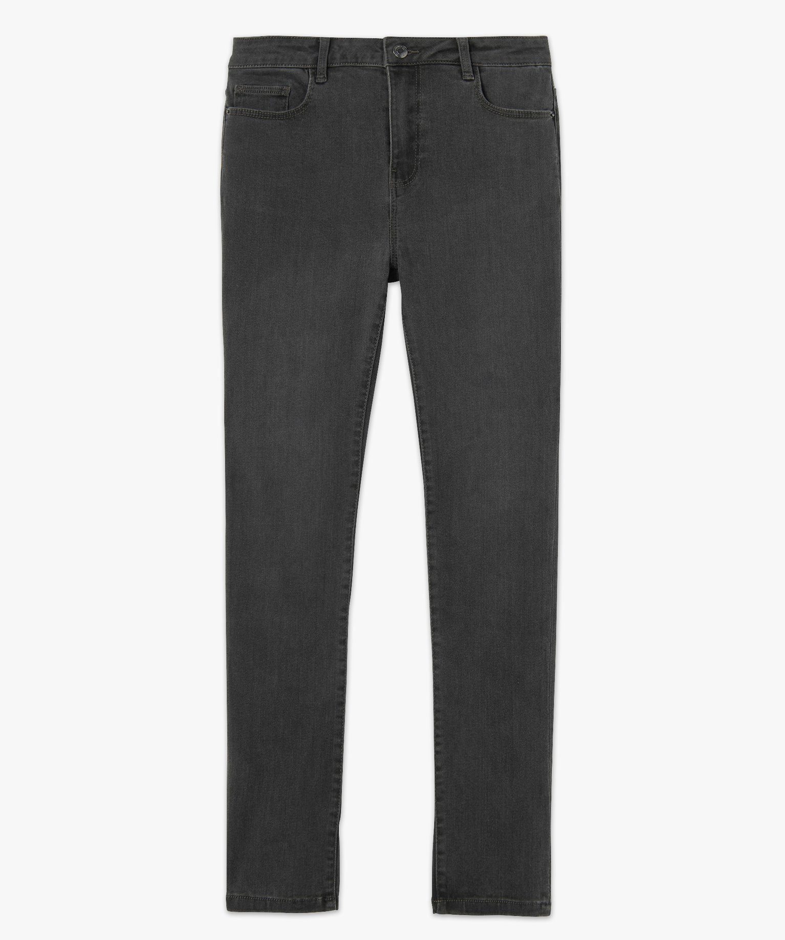 Jean femme coupe Slim taille haute grey | GEMO