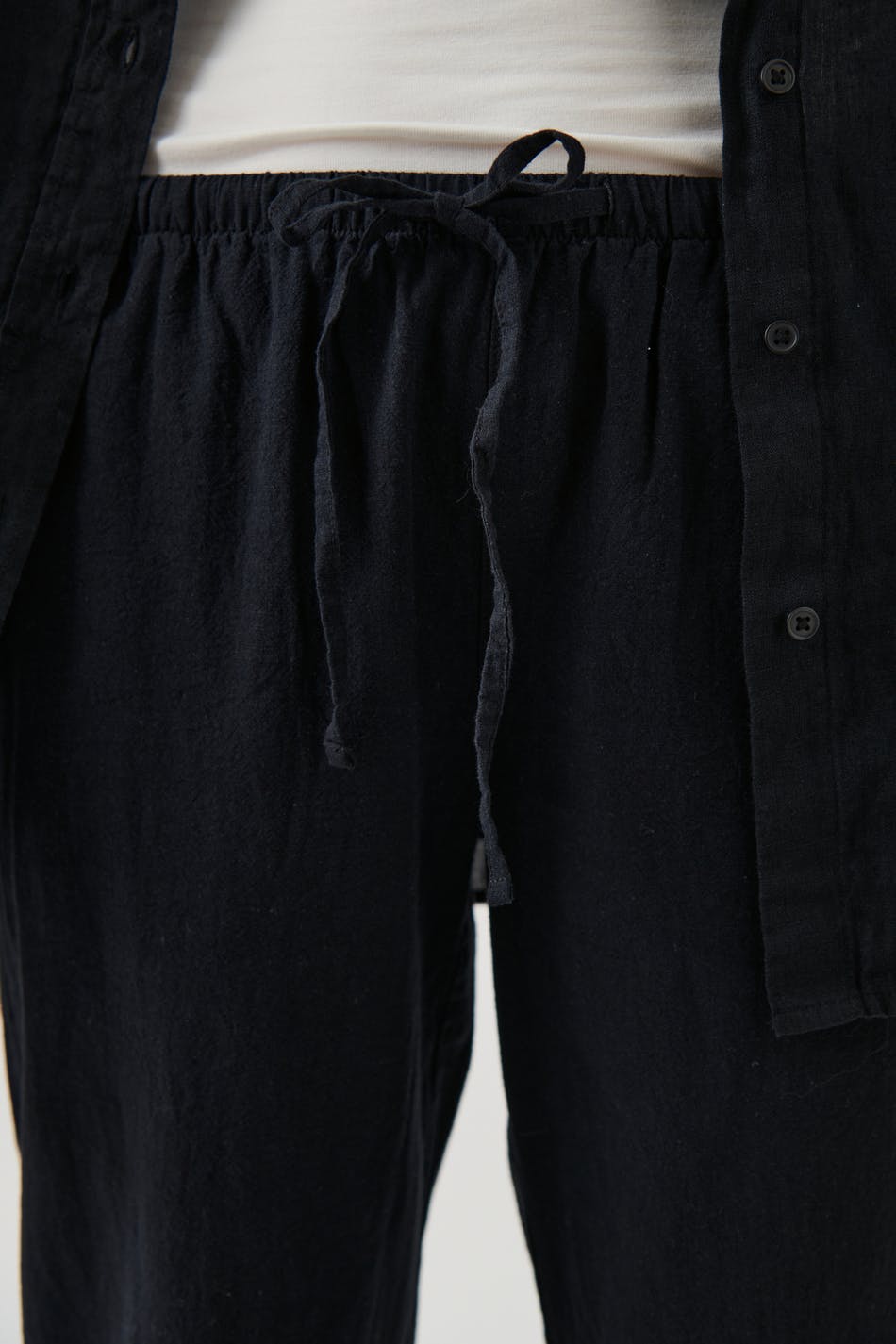 Linen blend trousers