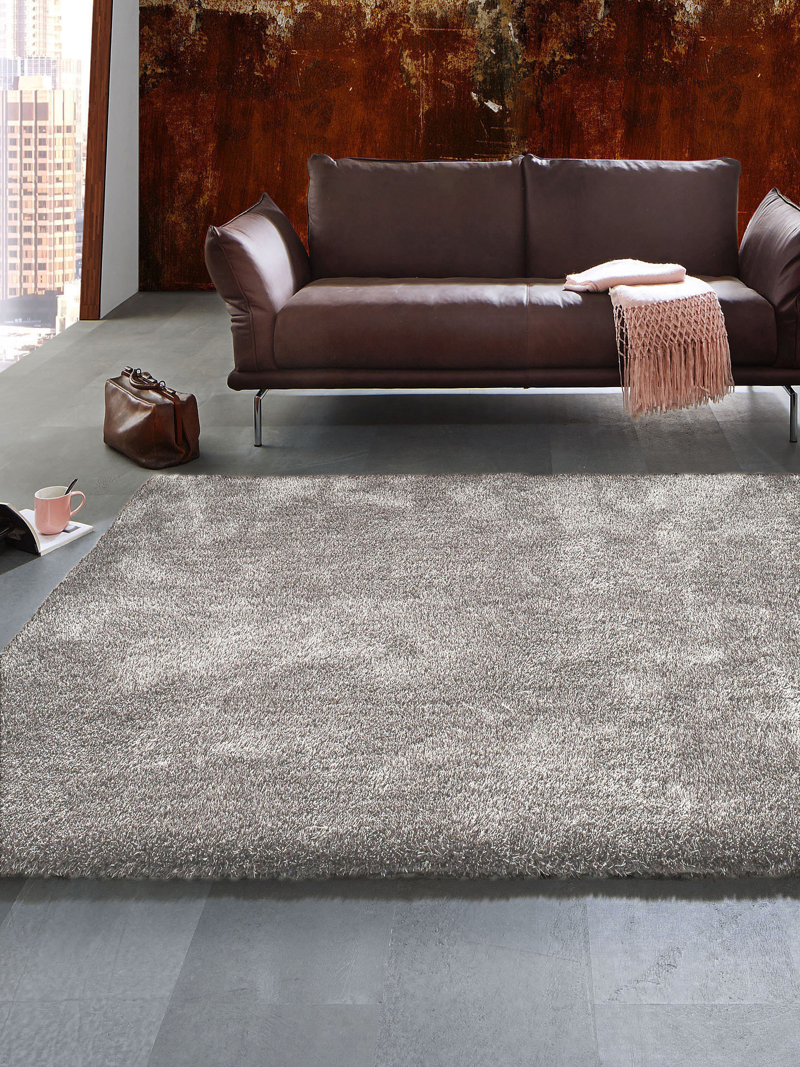 Vernissage Hochflor-Teppich, Silber