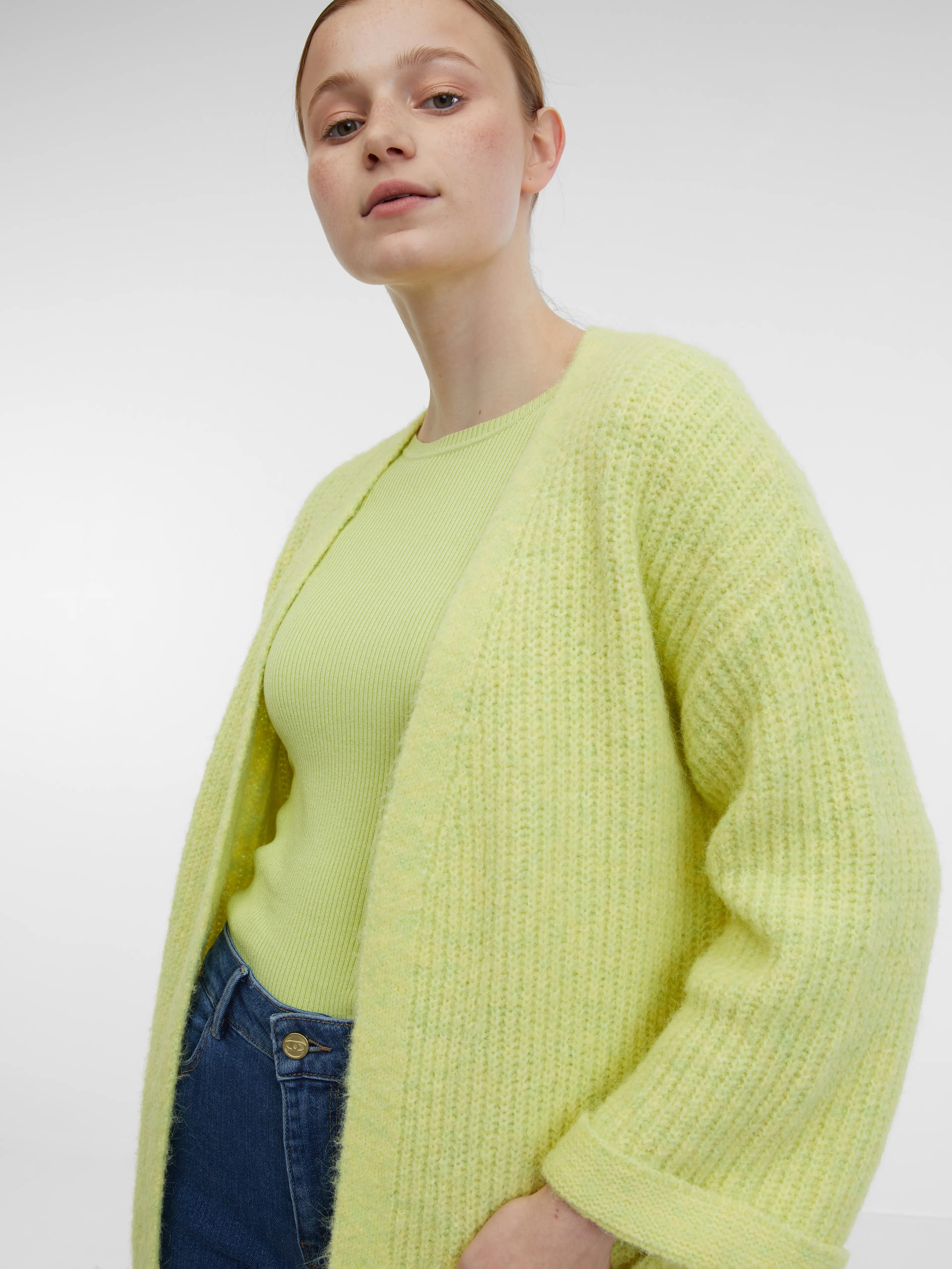 Hellgrüne Damen Strickjacke ORSAY