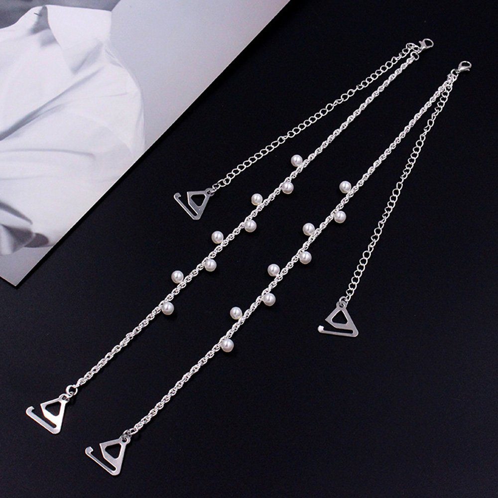 Tian Dee BH-Träger Ladies dekorative BH-Träger Imitation Pearl Beading Metallkette