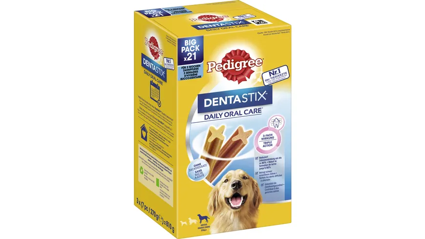 PEDIGREE® DENTASTIX™ Daily Oral Care Karton Multipack Big Pack Gross 25kg+ 3x7 Stück 810 g