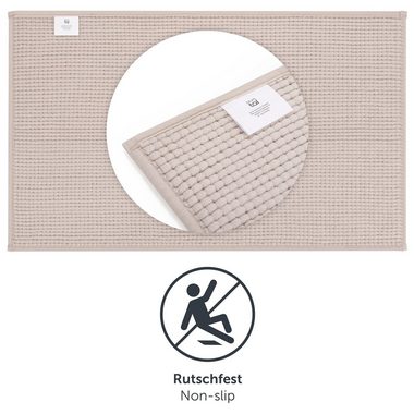 Badematte Chenille Badezimmerteppich, Badematte rutschfest Blumtal, strapazierfähig, rutschfest, Polyester, Läufer, Weicher Badvorleger, Badteppich / 40°C maschinenwaschbar