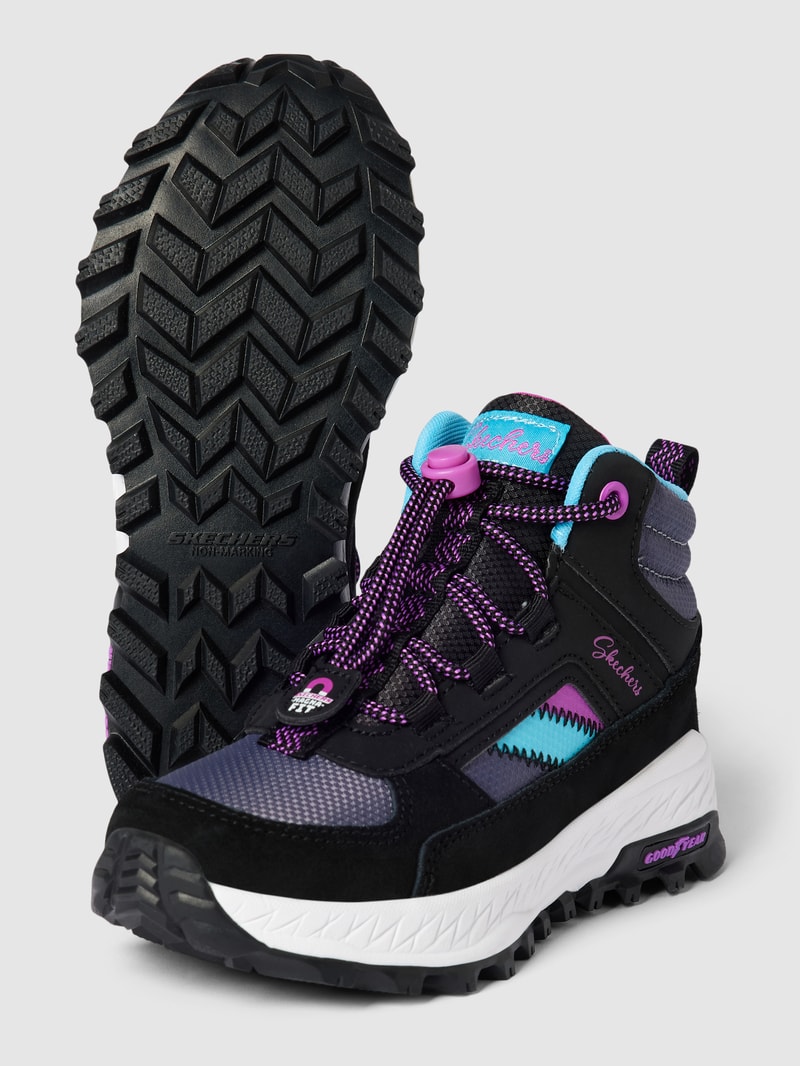 High Top Sneaker mit Label-Detail Modell 'LET S EXPLOR' in schwarz