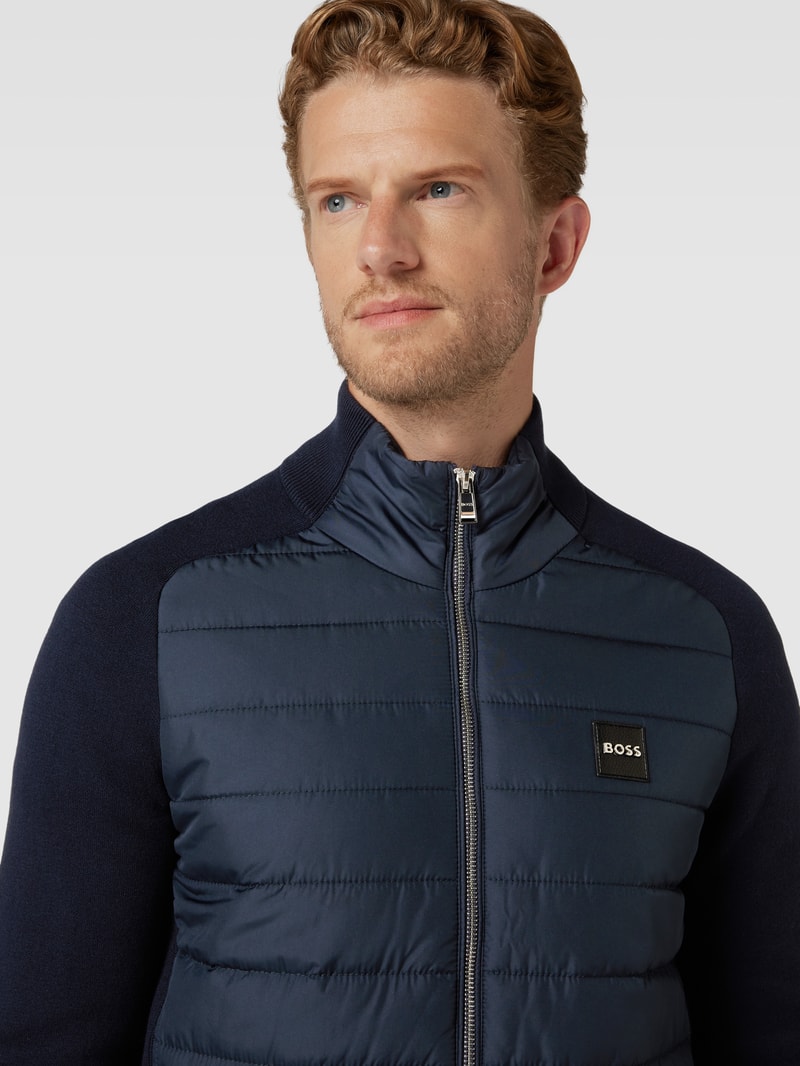 Strickjacke mit Zweiwege-Reißverschluss Modell 'Medesimo' in marineblau