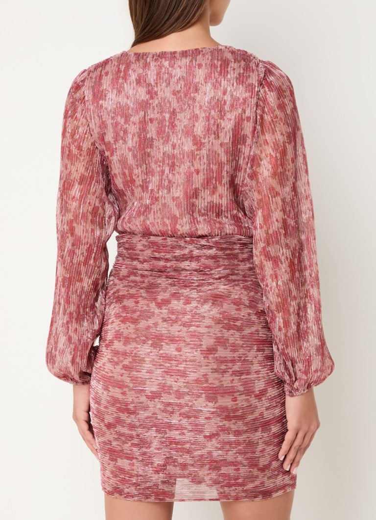 Neo Noir  Wallis Glitz Flower mini jurk met lurex en V-hals