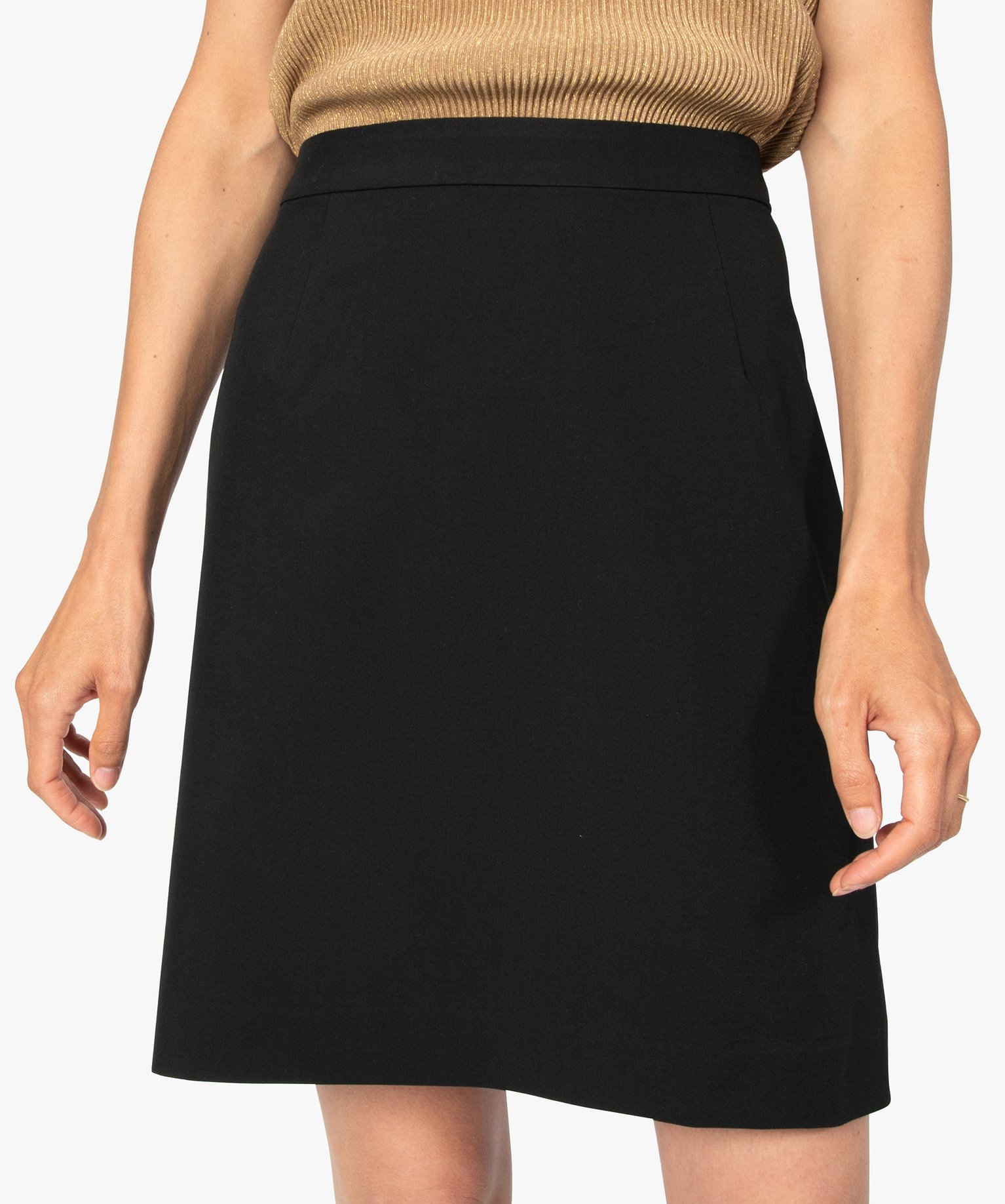 Jupe femme coupe droite fendue derrière noir | GEMO