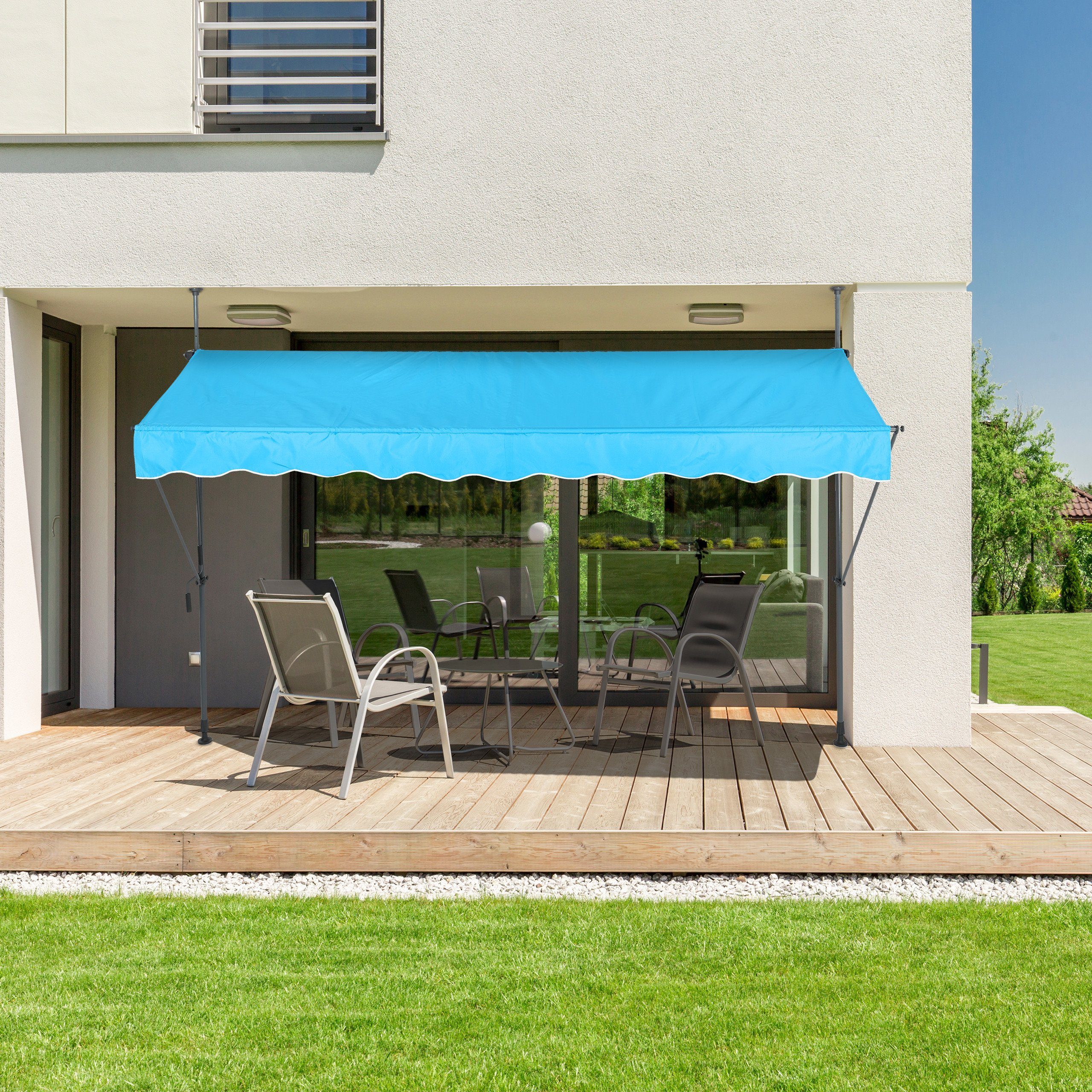 relaxdays Klemmmarkise Klemmmarkise für Balkon 150 x 120 cm