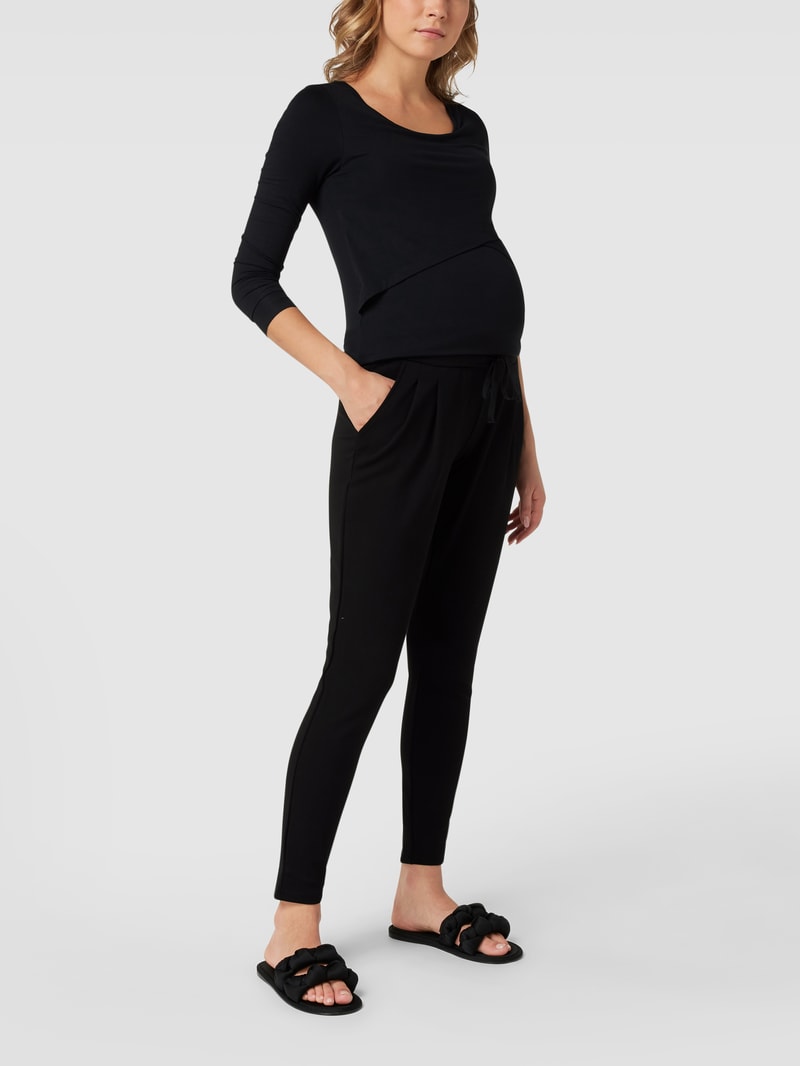 Umstands-Stoffhose mit Stretch-Anteil in schwarz