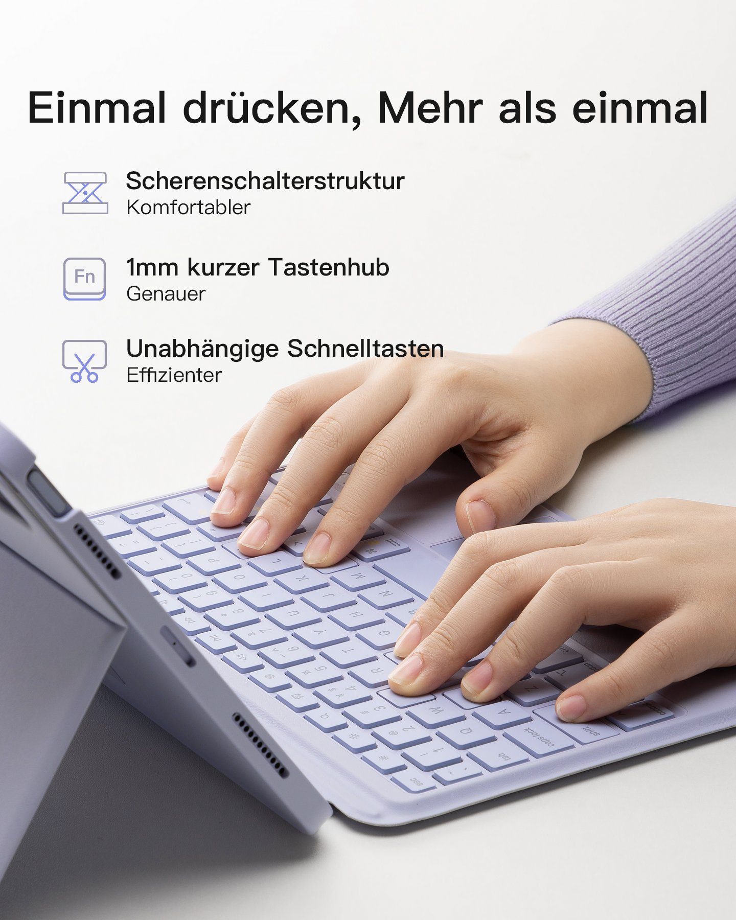 Inateck tastatur für iPad Air 5/4, iPad Pro 11 Zoll, Hoch-/Querformat Ständer iPad-Tastatur