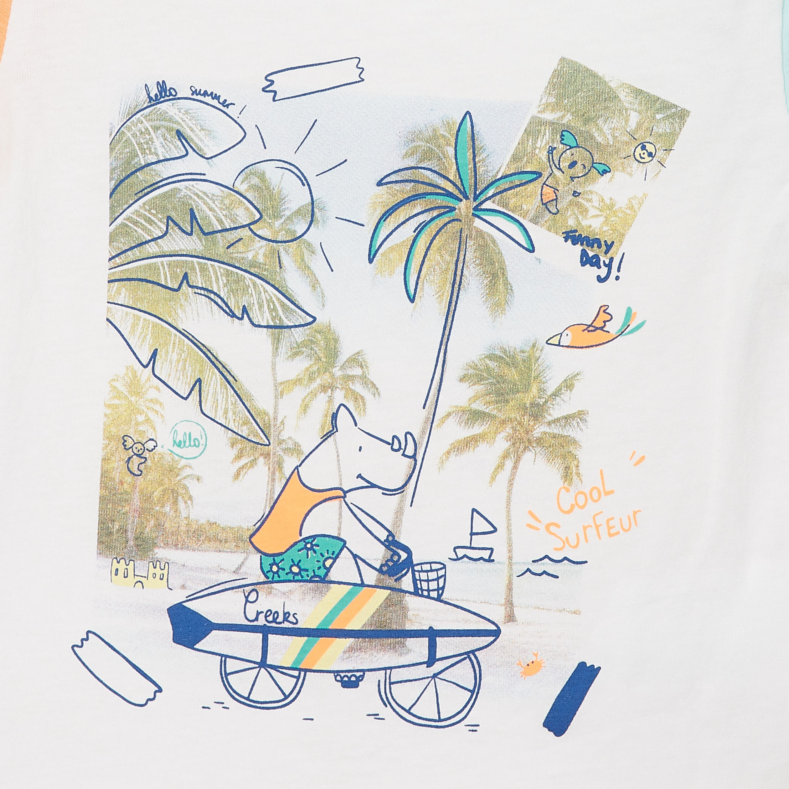 T-shirt manches courtes Creeks ecru bébé garçon | La Halle