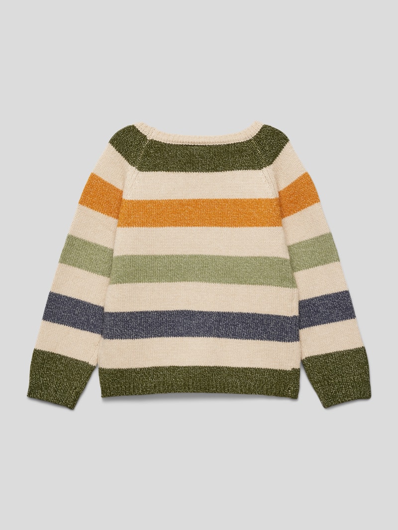 Strickpullover mit Blockstreifen in offwhite