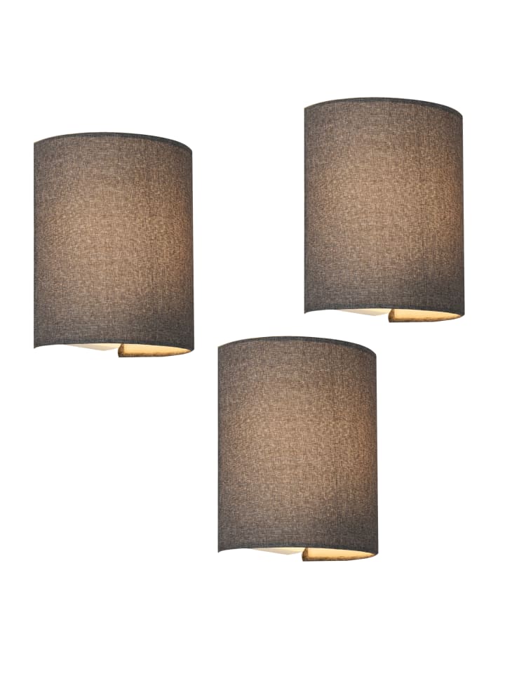 lux.pro Wandleuchte 3er Set in Grau (H)20cm (B)17.5cm (T)13cm günstig kaufen onesize