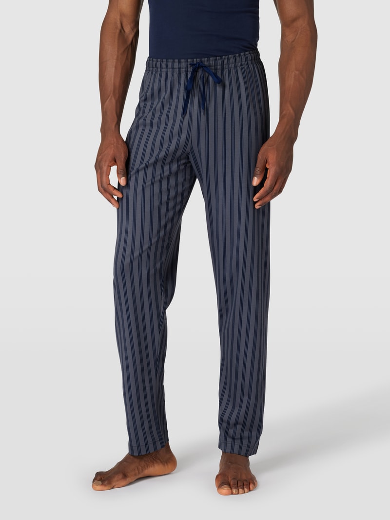 Pyjama-Hose aus Baumwolle mit Streifenmuster in mittelgrau