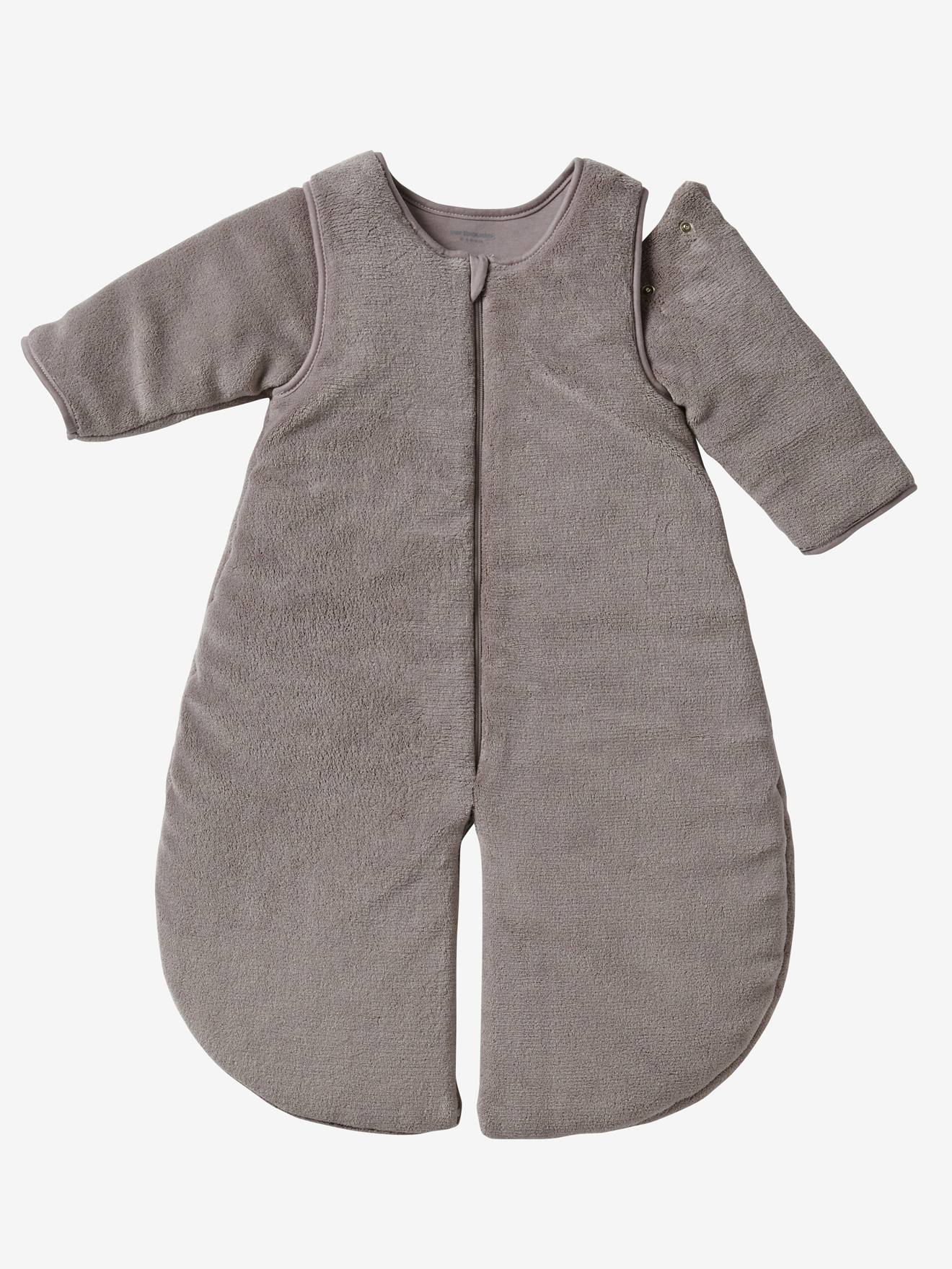 Combinaison de transport polaire microfibre, manches amovibles taupe