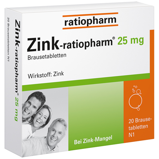 ZINK-RATIOPHARM 25 mg Brausetabletten  20 St  Brausetabletten