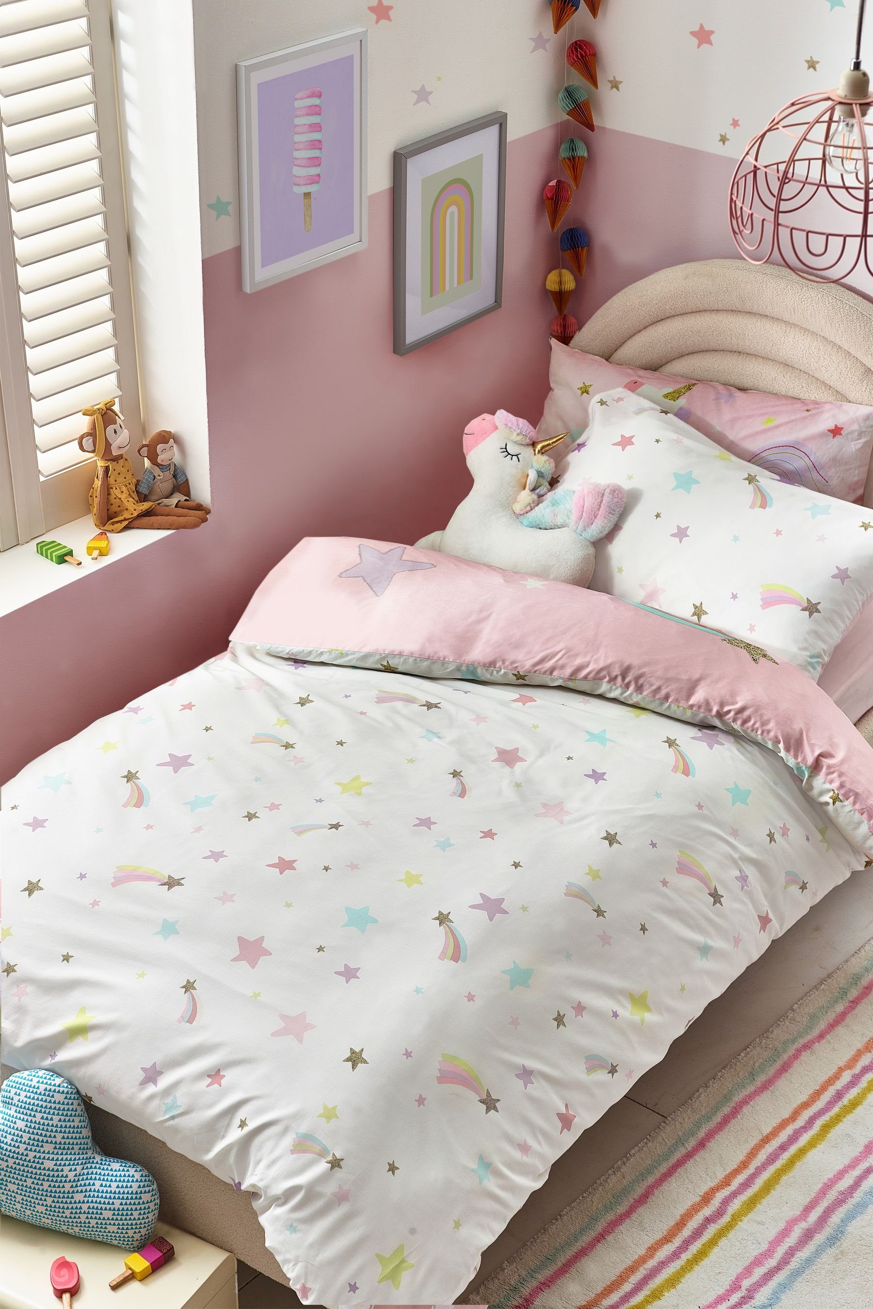 Bett-Set, Bettgarnitur, Einhorn-Print, Next, Bezug: Baumwolle