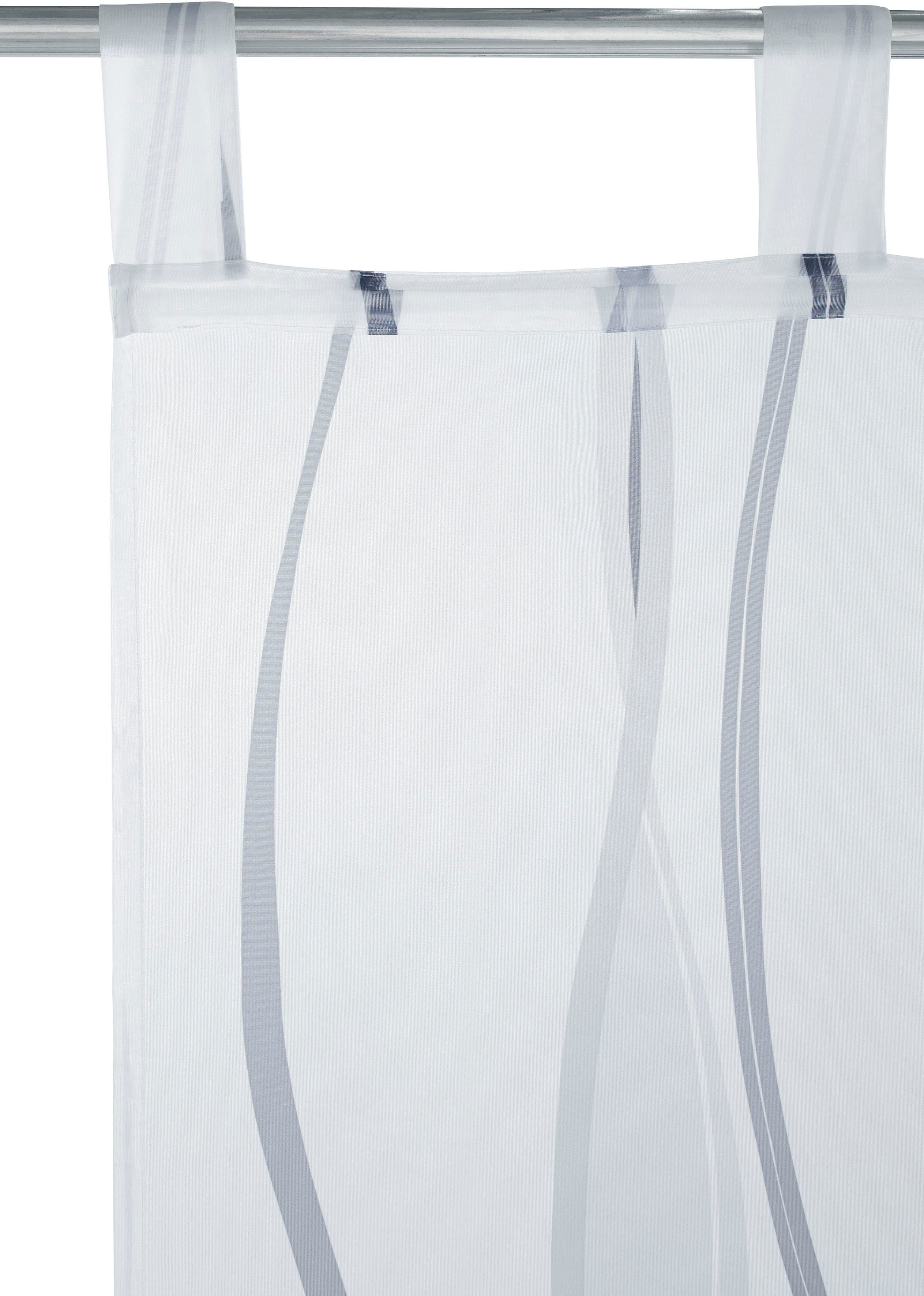 Schiebegardine Dimona, my home, Schlaufen (2 St), transparent, Voile, 2er-Set, Fertiggardine, inkl. Beschwerungsstange, transparent, Wellen