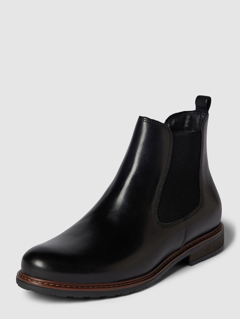 Chelsea Boots mit Kontraststreifen in schwarz