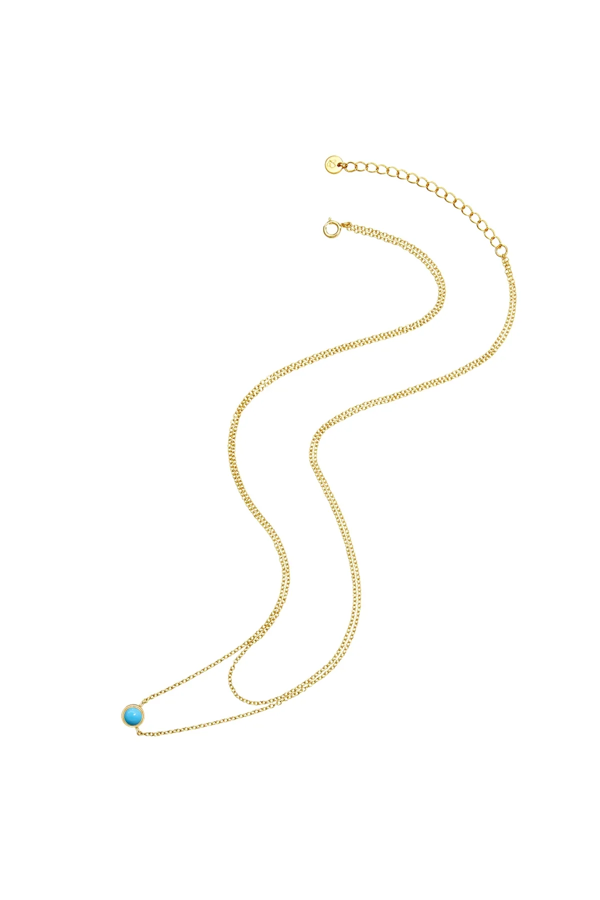 Glanzstücke München  Silberhalskette Kette mit Anhänger Sterling Silber gelbgold Türkis (rek.)