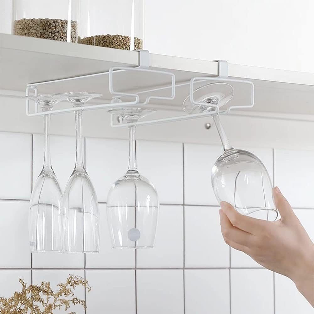 Runxizhou Weinregal Weingläser Halter 2 Stück Unter Dem Schrank Weinglashalter, 2-tlg.