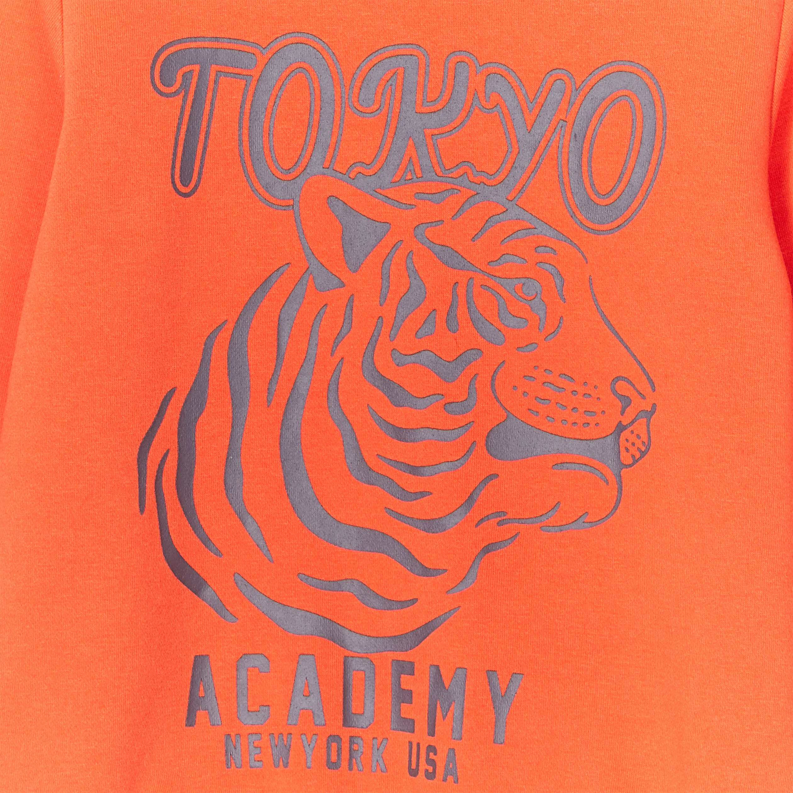 Sweat col rond manches longues orange garçon | La Halle