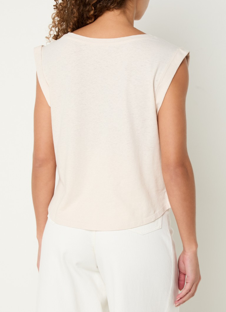 Sessùn Oyo top in linen blend with boat neck