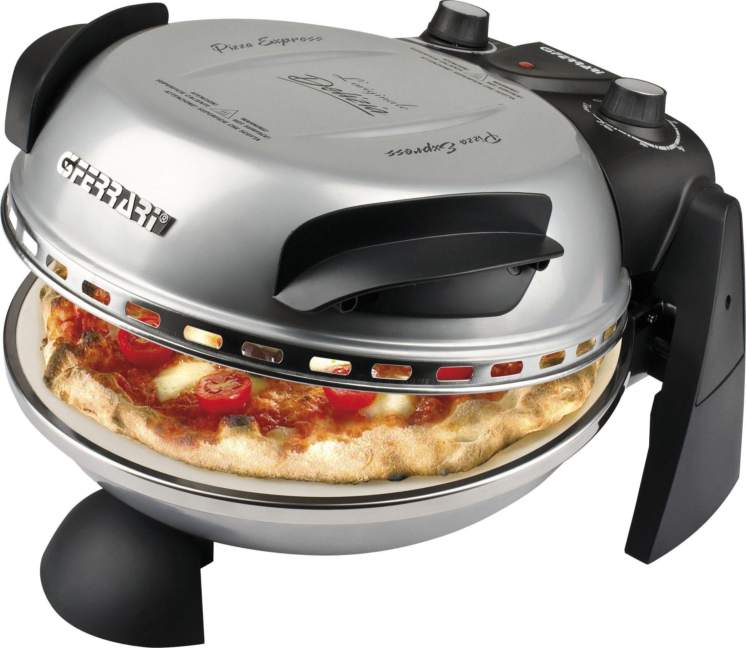 G3Ferrari Pizzaofen Delizia G1000606 silber, bis 400 Grad mit feuerfestem Naturstein