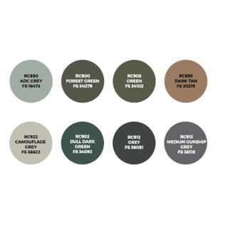 AK Real Colors Paintset - US Air Force & ANG Aircraft Colors 1960s-1980s (8x 17ml)