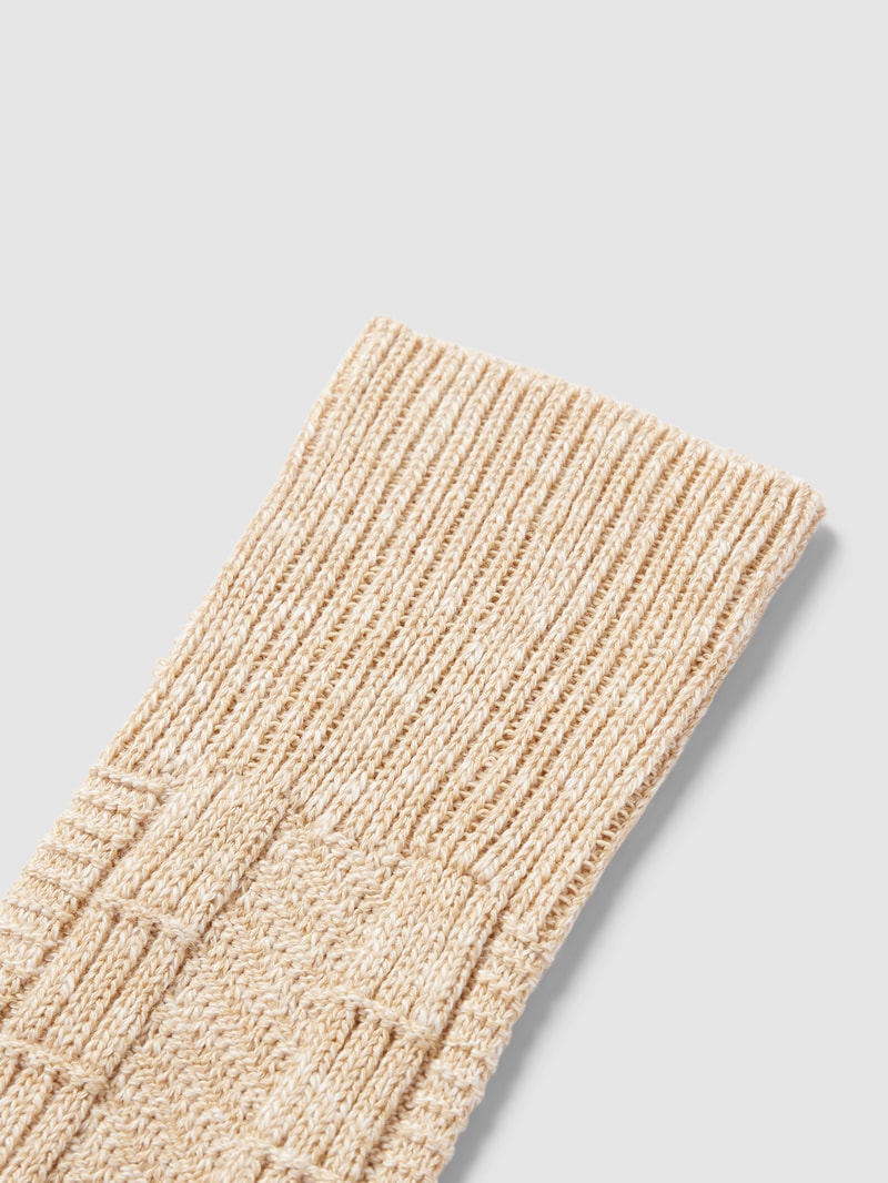 Socken in melierter Optik Modell 'Pile' in beige meliert