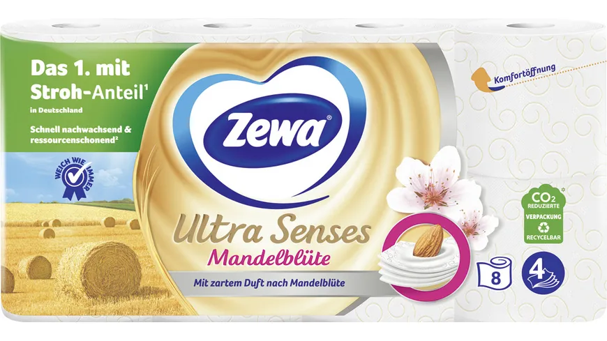 Zewa Ultra Senses Toilettenpapier 8x135 Blatt 4 Lagen