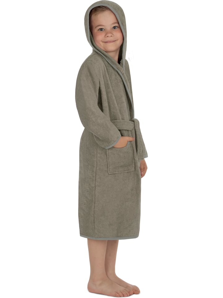 normani Frottee Kinderbademantel aus Bio-Baumwolle in Beige günstig kaufen