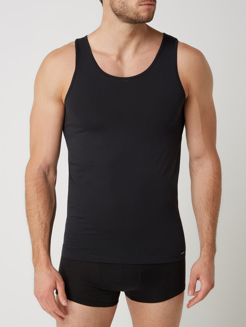 Tanktop aus Baumwolle im 2er-Pack in schwarz