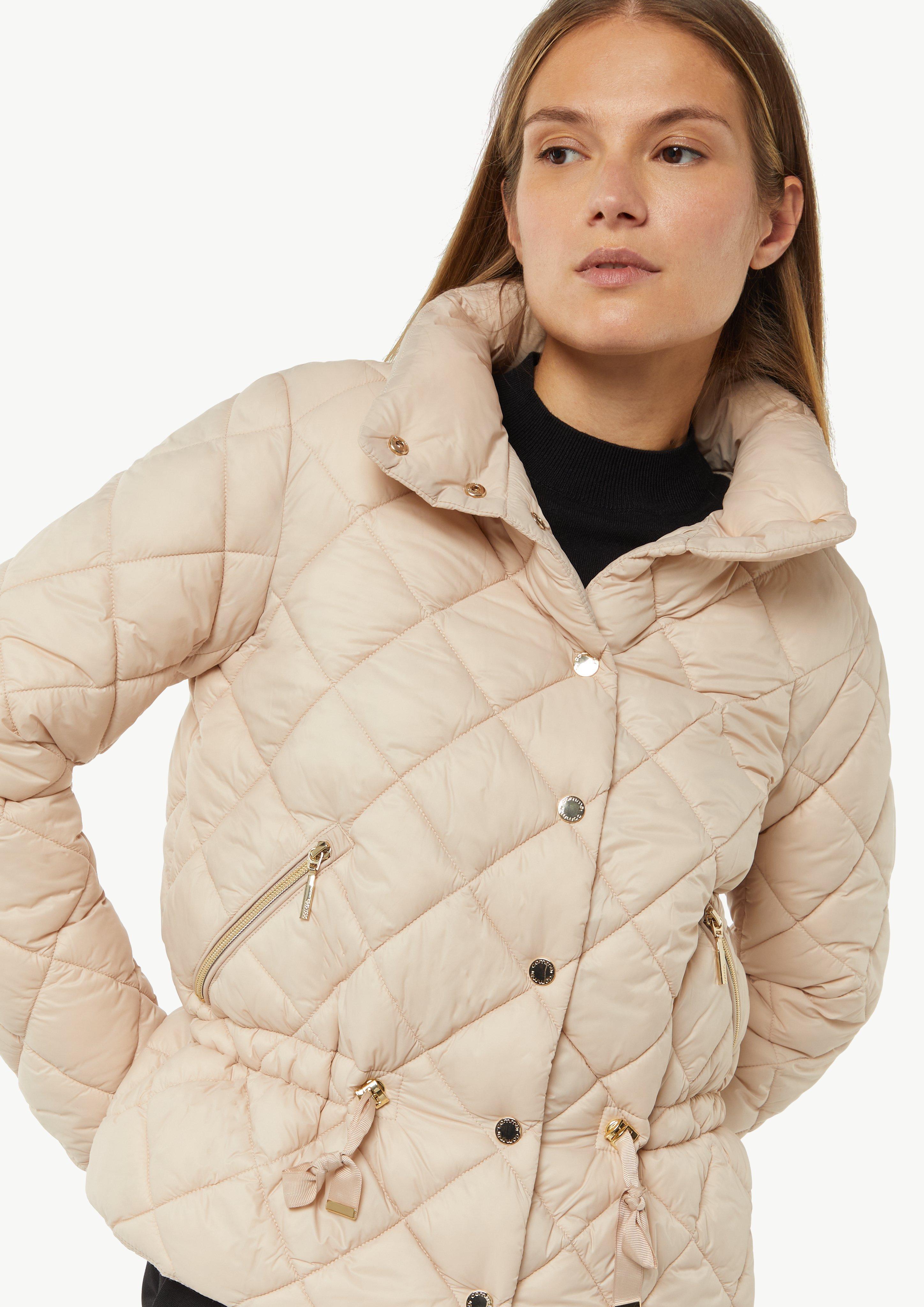 Steppjacke mit Taillendetail - beige
