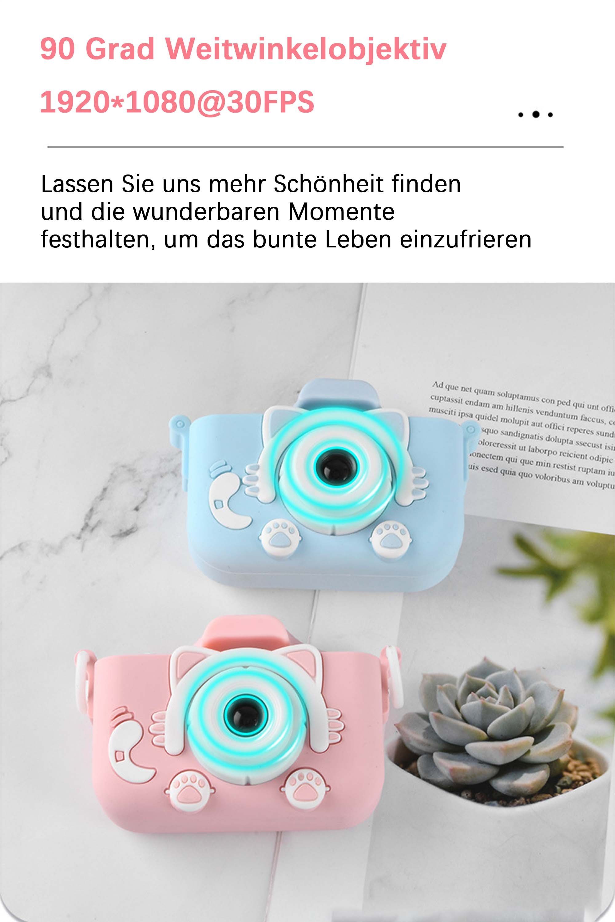 Yoyaxi ZXJ3 Sofortbildkamera (inkl. 90 Grad Weitwinkelobjektiv, 2-Zoll-HD-IPS-Bildschirm, zum Schutz der Augen)