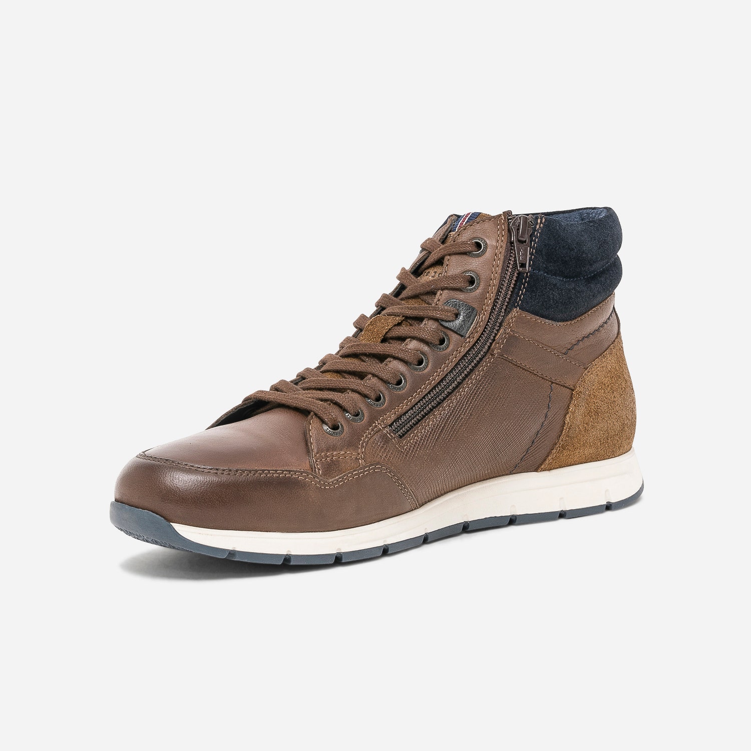 Basket REDSKINS marron en cuir