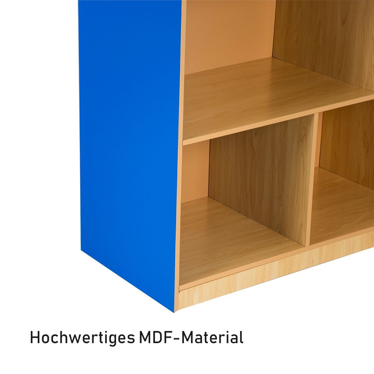 COSTWAY Bücherregal, Kinder, mit 5 Fächern, freistehend, Holz, 120x40x76cm